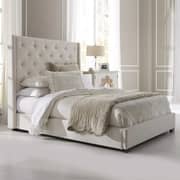 Button Tufted Bed Light Beige King Size Without Mattress Button Tufted Bed Light Beige King Size Without Mattress