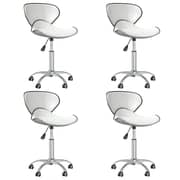 vidaXL Swivel Dining Chairs 4 pcs White Faux Leather vidaXL Swivel Dining Chairs 4 pcs White Faux Leather