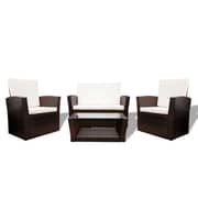 Vidaxl 4 Piece Garden Lounge Set With Cushions Poly Rattan Brown