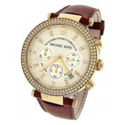 Michael Kors Parker Women's Analog Leather strip Watch Michael Kors Parker Women's Analog Leather strip Watch
