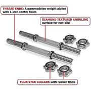 Ultimax - Dumbbell Rods, Adjustable Chrome-plated Threaded Dumbbell Rods, Standard Threaded Dumbbell Handles For Weightlifting Fitness And Training - One Pair/set Ultimax - Dumbbell Rods, Adjustable Chrome-plated Threaded Dumbbell Rods, Standard Threaded Dumbbell Handles For Weightlifting Fitness And Training - One Pair/set