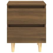 Vidaxl Bed Cabinet With Solid Wood Legs Brown Oak 40x35x50 Cm Vidaxl Bed Cabinet With Solid Wood Legs Brown Oak 40x35x50 Cm