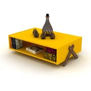 Home Canvas Kipp Coffee table Modern Living Room (Walnut-Yellow)