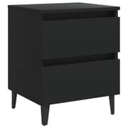 Vidaxl Bed Cabinets 2 Pcs Black 40x35x50 Cm Chipboard