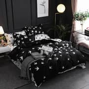 Luna Home Single Size 4 Pieces Bedding Set Without Filler, Bird Design