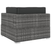 Vidaxl Sectional Corner Chair 1 Pc With Cushions Poly Rattan Grey