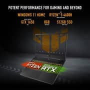 Asus TUF Gaming A15 FA506IHRB-HN080W Gaming Laptop - Ryzen 5 3GHz 8GB 512GB 4GB Win11 15.6inch FHD Black NVIDIA GeForce GTX 1650 English/Arabic Keyboard