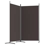 vidaXL 2-Panel Room Divider Brown 175x180 cm Fabric vidaXL 2-Panel Room Divider Brown 175x180 cm Fabric