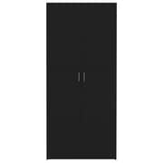 vidaXL Shoe Cabinet Black 80x35.5x180 cm Engineered Wood vidaXL Shoe Cabinet Black 80x35.5x180 cm Engineered Wood