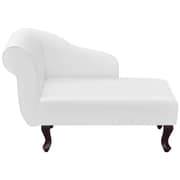 Vidaxl Artificial Leather Chaise Longue With Left Armrest White Vidaxl Artificial Leather Chaise Longue With Left Armrest White