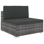 Vidaxl Sectional Middle Seat 1 Pc With Cushions Poly Rattan Grey Vidaxl Sectional Middle Seat 1 Pc With Cushions Poly Rattan Grey
