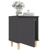 vidaXL Bed Cabinet with Solid Wood Legs Grey 40x30x50 cm vidaXL Bed Cabinet with Solid Wood Legs Grey 40x30x50 cm