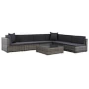 Vidaxl 7 Piece Garden Lounge Set With Cushions Poly Rattan Grey Vidaxl 7 Piece Garden Lounge Set With Cushions Poly Rattan Grey
