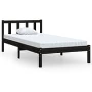 vidaXL Bed Frame Black Solid Pinewood 90x200 cm vidaXL Bed Frame Black Solid Pinewood 90x200 cm