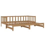 Vidaxl Pull-out Day Bed Honey Brown Solid Pinewood 2x Vidaxl Pull-out Day Bed Honey Brown Solid Pinewood 2x