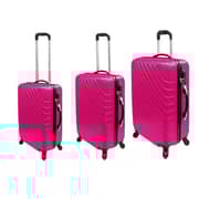 Highflyer Pizza Series Trolley Luggage Bag Pink 3pc Set TH10113PC