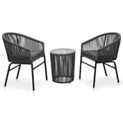 Vidaxl 3 Piece Bistro Set With Cushions Pvc Rattan Anthracite Vidaxl 3 Piece Bistro Set With Cushions Pvc Rattan Anthracite