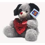 Just For Fun 32cm Teddy Bear with Heart Sequin Just For Fun 32cm Teddy Bear with Heart Sequin