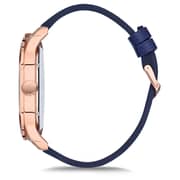 Omax Triple Time Series Blue Leather Analog Watch For Men TT01R64I