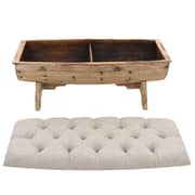 vidaXL Storage Bench Solid Wood and Fabric 103x51x44 cm vidaXL Storage Bench Solid Wood and Fabric 103x51x44 cm
