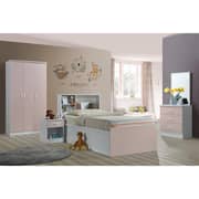 Danube - Jackson 3 Door Wardrobe-white / Light Pink