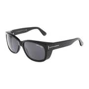 Tom Ford Shiny Black Smoke Lens Plastic Men's Sunglasses