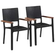 Vidaxl Outdoor Chairs 2 Pcs Poly Rattan Black Vidaxl Outdoor Chairs 2 Pcs Poly Rattan Black