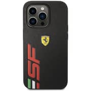 Ferrari Leather Case Black With SF Logo iPhone 14 Pro Max