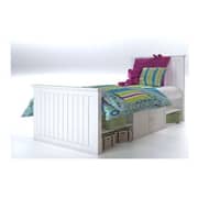 MooBoo Tuck Me In Tight 90cm White Single Storage Bed With Foam Mattress