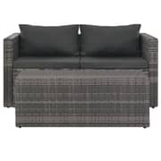 Vidaxl 6 Piece Garden Lounge Set With Cushions Poly Rattan Grey Vidaxl 6 Piece Garden Lounge Set With Cushions Poly Rattan Grey