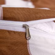 Luna Home Single Size 4 Pieces Bedding Set Without Filler, Wave Design Brown Color