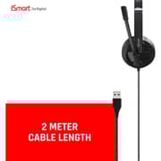 ISmart IC199 Wired Over Ear USB PC Headset Black ISmart IC199 Wired Over Ear USB PC Headset Black