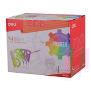 Deli Drafting Set 4pcs Ruler Set Squares Protractor 15cm Translucent 3c