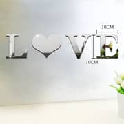 Deals For Less - 3d Mirror Wall Stickers Acrylic Home Decoration Love Design