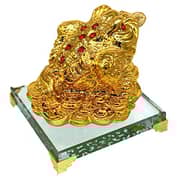 Betterdecor Feng Shui Golden Money Frog Three Legged Wealth Toad Chan Chu Statue Home Deocration For Wealth Luck-141