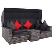 Vidaxl 7 Piece Garden Lounge Set With Cushions Poly Rattan Grey Vidaxl 7 Piece Garden Lounge Set With Cushions Poly Rattan Grey