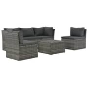 Vidaxl 4 Piece Garden Lounge Set With Cushions Poly Rattan Grey Vidaxl 4 Piece Garden Lounge Set With Cushions Poly Rattan Grey