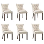 vidaXL Dining Chairs 6 pcs Beige Fabric vidaXL Dining Chairs 6 pcs Beige Fabric