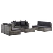 Vidaxl 7 Piece Garden Lounge Set With Cushions Poly Rattan Grey Vidaxl 7 Piece Garden Lounge Set With Cushions Poly Rattan Grey