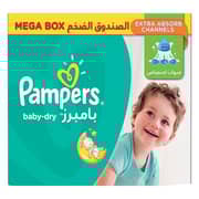 Pampers baby-dry diapers size 6 XXL Large 15+ kg mega box 72 count Pampers baby-dry diapers size 6 XXL Large 15+ kg mega box 72 count