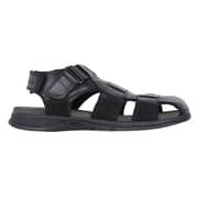 Woodland Men Black Leather Sandals 42