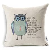 Decorbox Cotton Linen Square Throw Pillow Case Decorative Cushion Cover Pillowcase Owl Sayings (45Cm45Cm, Oil)