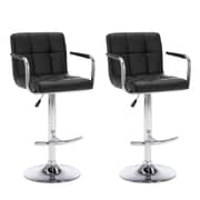 Vidaxl Bar Stools 2 Pcs Black Faux Leather Vidaxl Bar Stools 2 Pcs Black Faux Leather