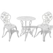 Vidaxl 3 Piece Bistro Set Cast Aluminium White Vidaxl 3 Piece Bistro Set Cast Aluminium White