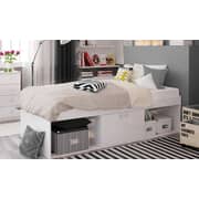 Kidsaw Single Bed with Storage Low Cabin Storage Single Bed without Mattress White Kidsaw Single Bed with Storage Low Cabin Storage Single Bed without Mattress White