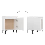 vidaXL Bed Cabinet with Metal Legs White 40x30x50 cm vidaXL Bed Cabinet with Metal Legs White 40x30x50 cm
