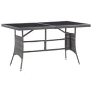 Vidaxl Garden Table Grey 140x80x74 Cm Poly Rattan