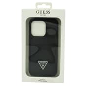 Guess Saffiano Double Card Hard Case For Iphone 14 Pro Black
