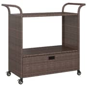 Vidaxl Bar Cart With Drawer Brown 100x45x97 Cm Poly Rattan Vidaxl Bar Cart With Drawer Brown 100x45x97 Cm Poly Rattan