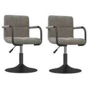 Vidaxl Swivel Dining Chairs 2 Pcs Light Grey Velvet Vidaxl Swivel Dining Chairs 2 Pcs Light Grey Velvet